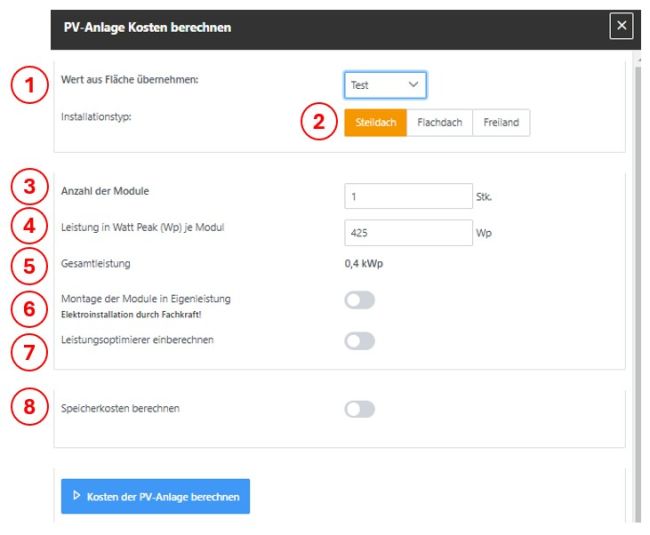 Kostenberechnung Solar